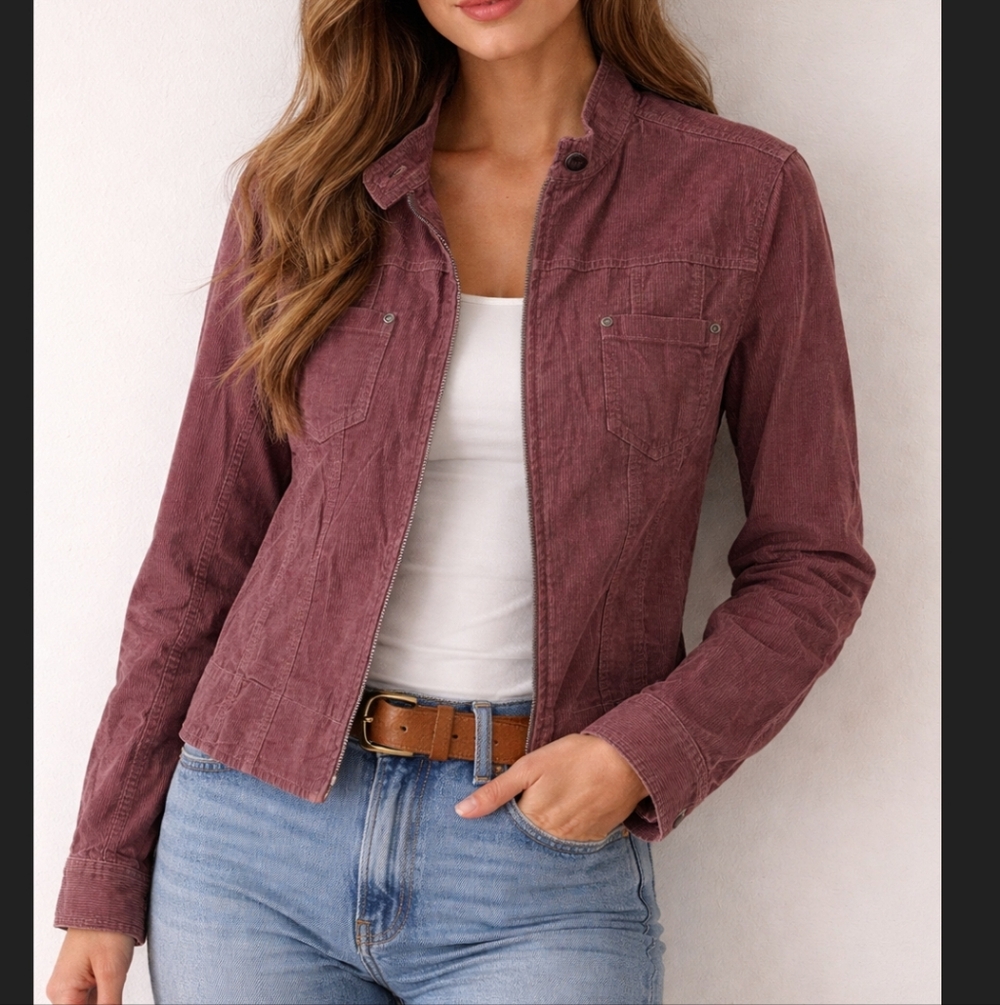 J.Jill Burgandy Courdory Jacket Size M